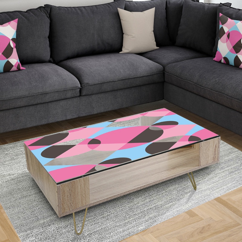 Abstract Geometric Retro I - Glam Coffee Table