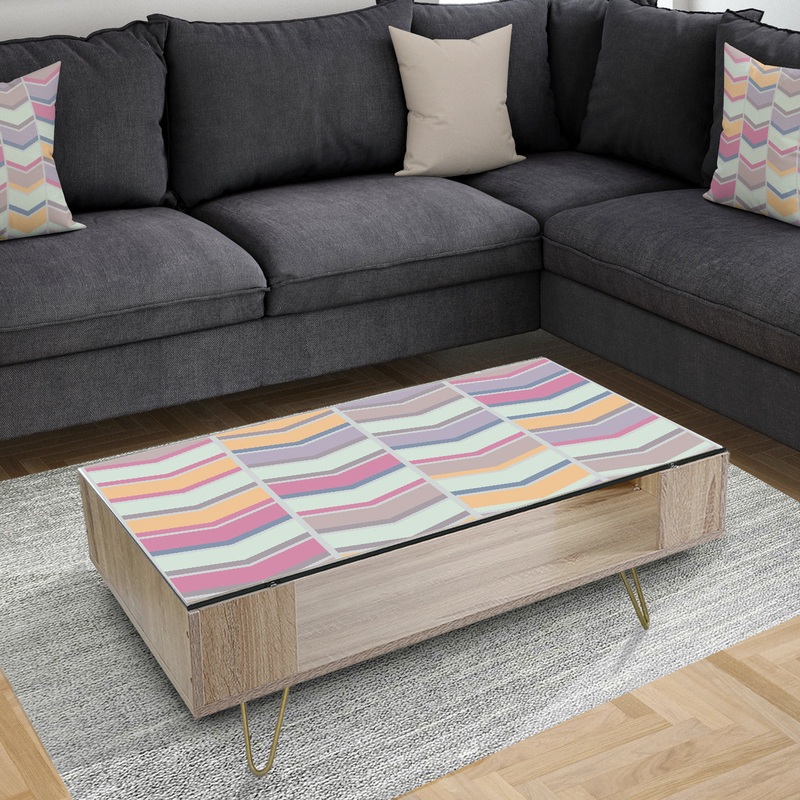 Abstract Retro Geometrical Design X - Glam Coffee Table