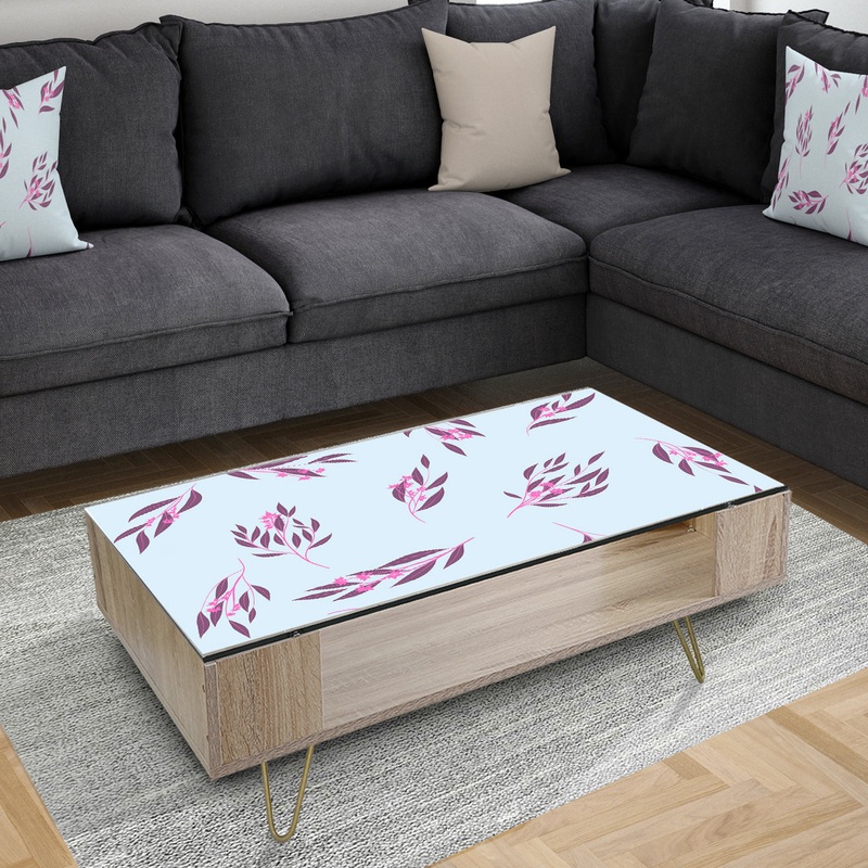 Bright Eucalyptus Floral Pattern I - Traditional Coffee Table