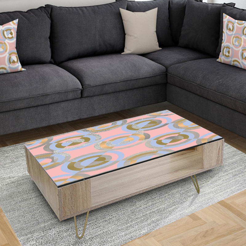Circular geometric shapes pattern - Glam Coffee Table