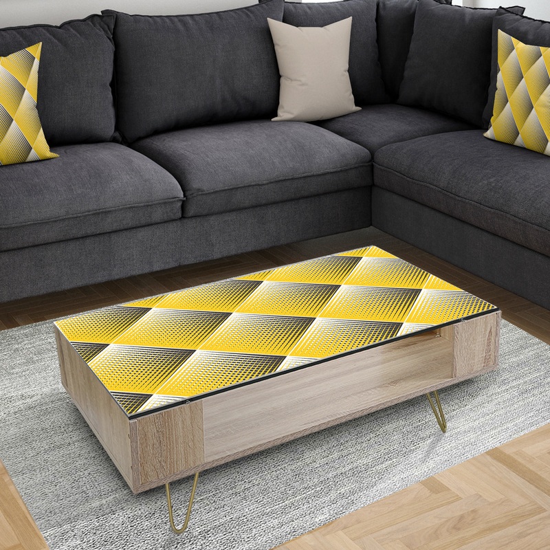 Rhombus Retro Geometric - Glam Coffee Table