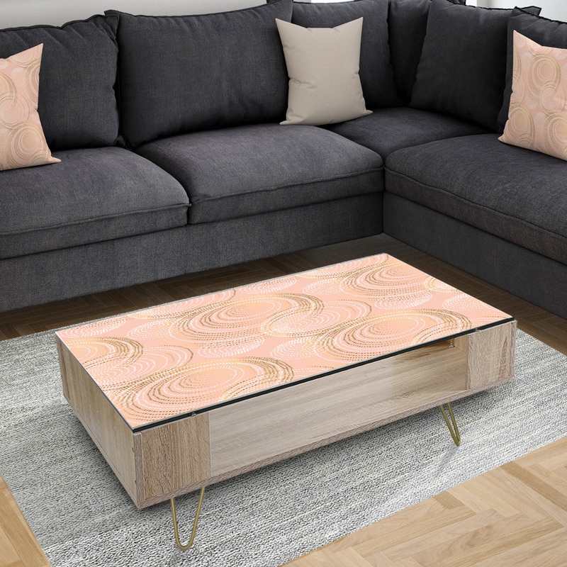 Rose Gold Abstract Geometry Luxury - Glam Coffee Table