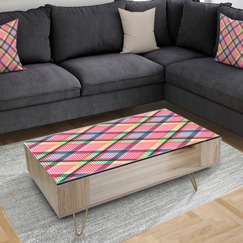 Tartan Geometrical Texture I - Glam Coffee Table
