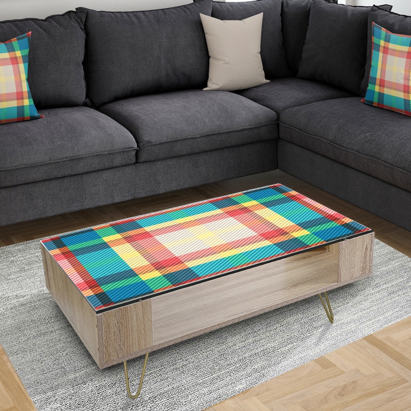 Tartan Geometrical Texture III - Glam Coffee Table