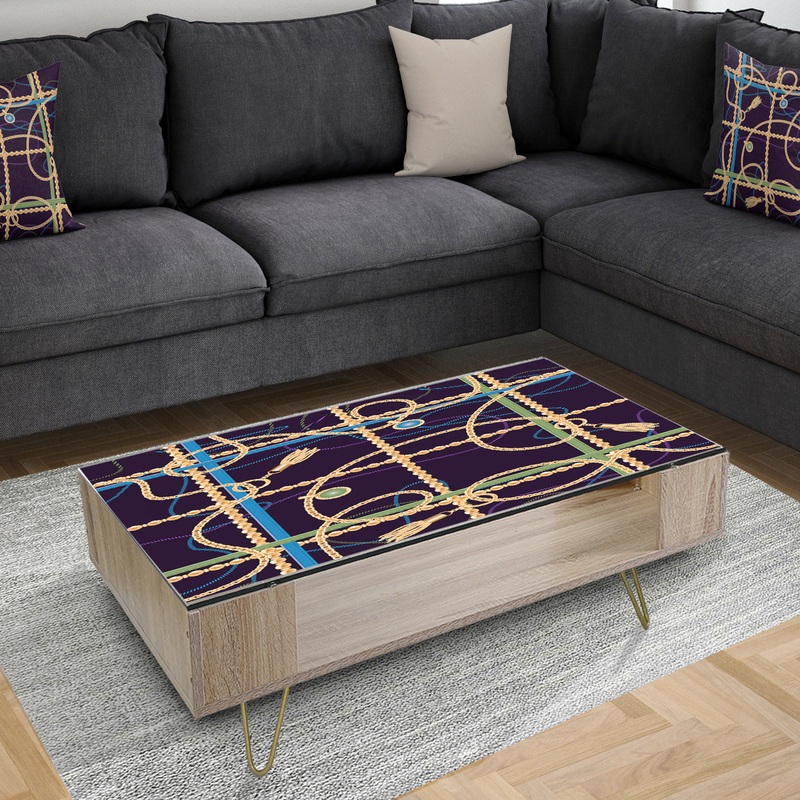 Trendy Gold Chain Pattern - Glam Coffee Table