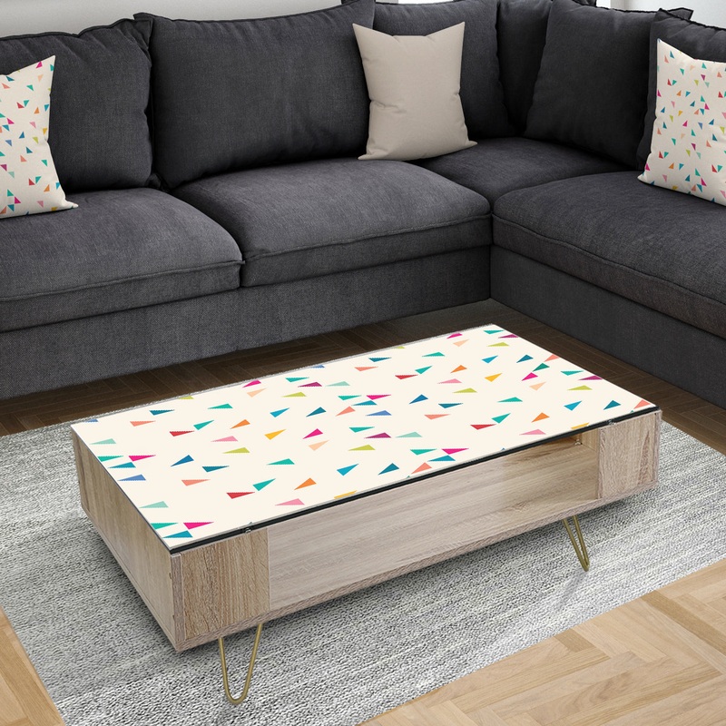 Abstract Triangular Retro Pattern I - Glam Coffee Table