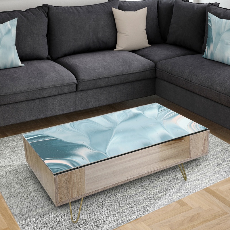 Blue Modern Water I - Modern Coffee Table