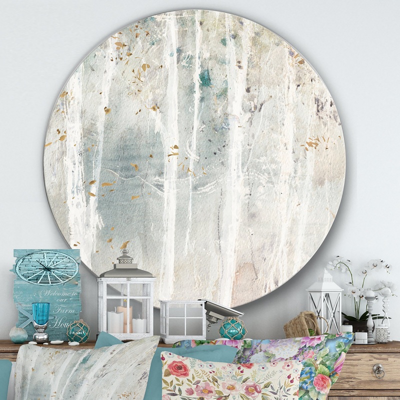 Porch & Den A Woodland Walk into the Forest VI - Farmhouse Metal Circle Wall Art