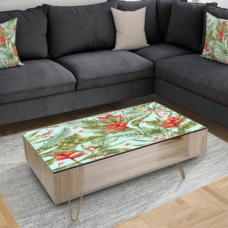 Tropical Foliage II - Glam Coffee Table