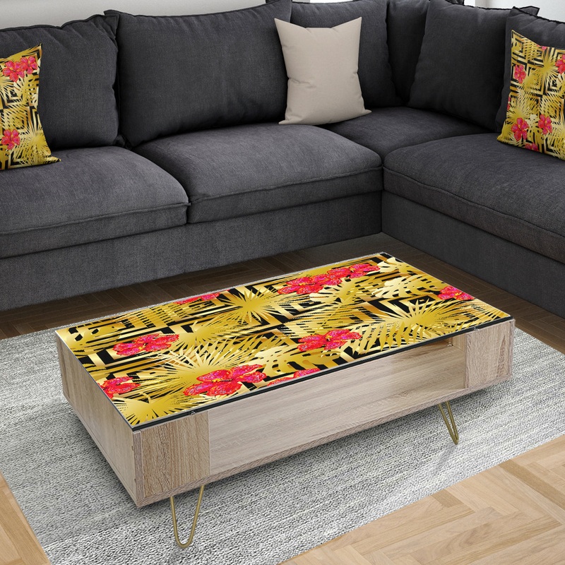 Tropical Gold Luxury Pattern I - Glam Coffee Table