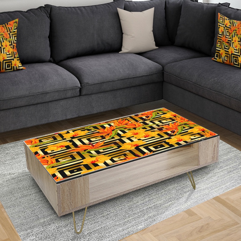 Tropical Gold Luxury Pattern III - Glam Coffee Table