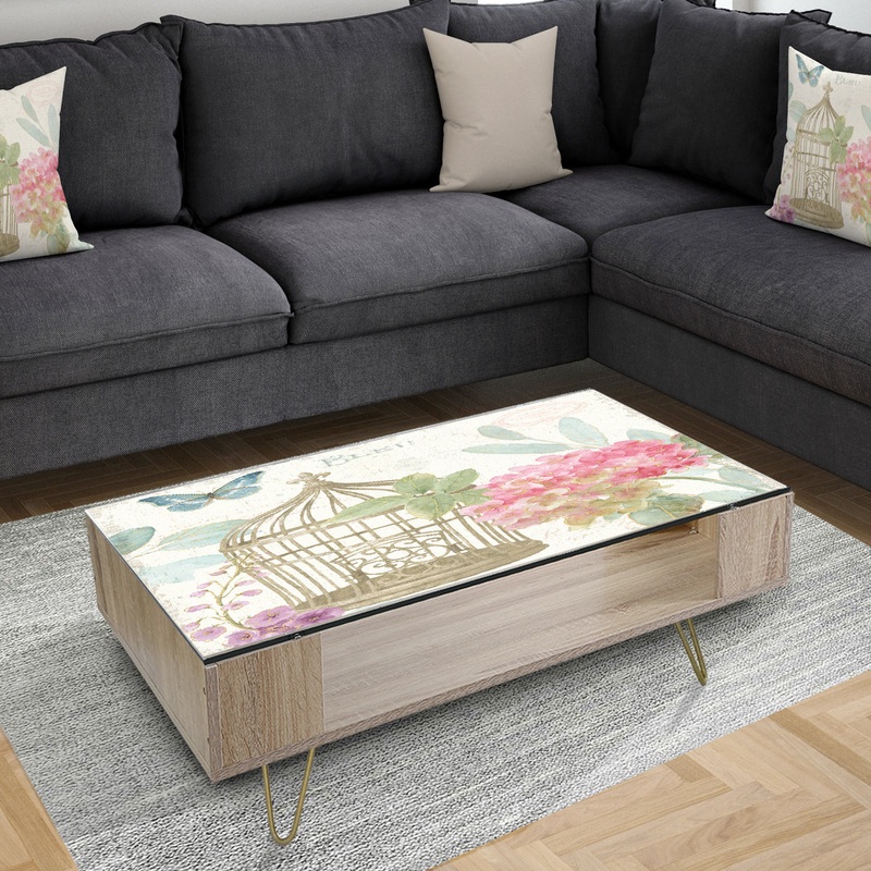 Vintage Floral Birdcage I - Traditional Coffee Table