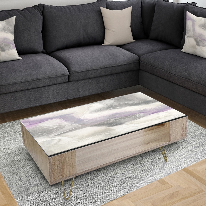 Watercolor Minimal Purple Tones II - Traditional Coffee Table