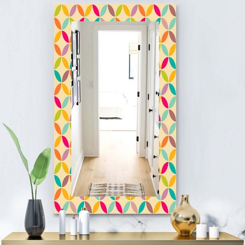 Vintage Neutral Pattern - Modern Mirror - Frameless Wall Mirror