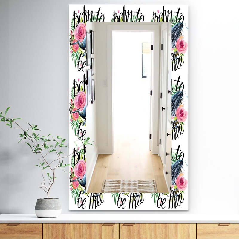 Whale and Roses - Traditional Mirror - Vanity Mirror