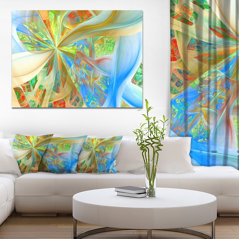 Yellow Fractal Exotic Plant Stems - Extra Large Canvas Art Print