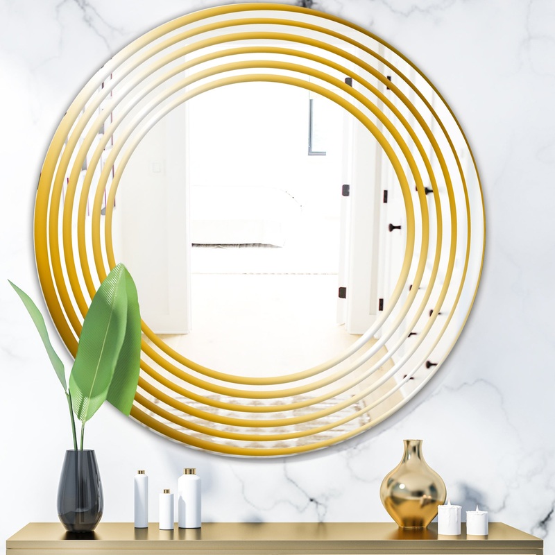 Yellow Circles - Glam Mirror - Oval or Round Vanity Mirror