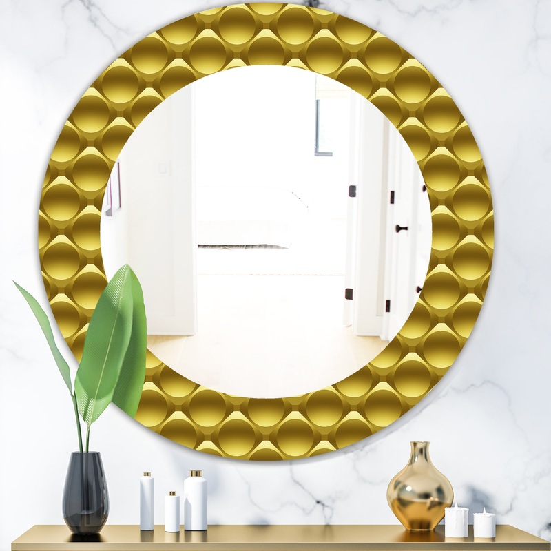 Yellow Moods 20 - Glam Wall Mirror - Oval or Round Wall Mirror