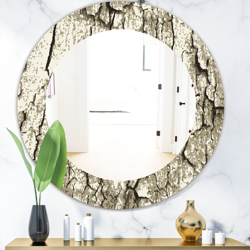 Vintage Tree Bark - Bohemian and Eclectic Mirror - Oval or Round Wall Mirror