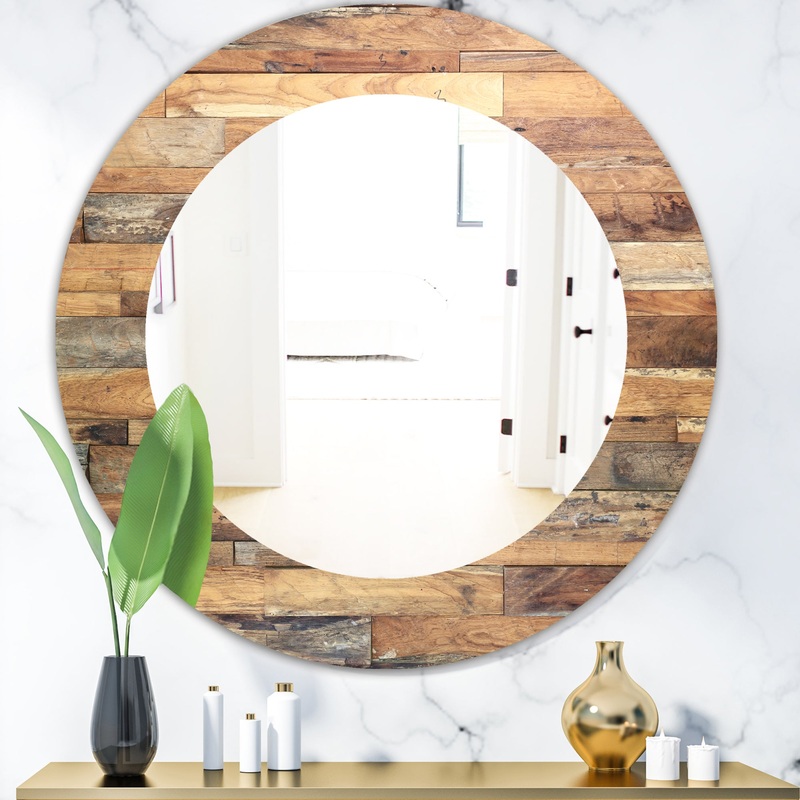 Wood IV - Modern Mirror - Oval or Round Wall Mirror