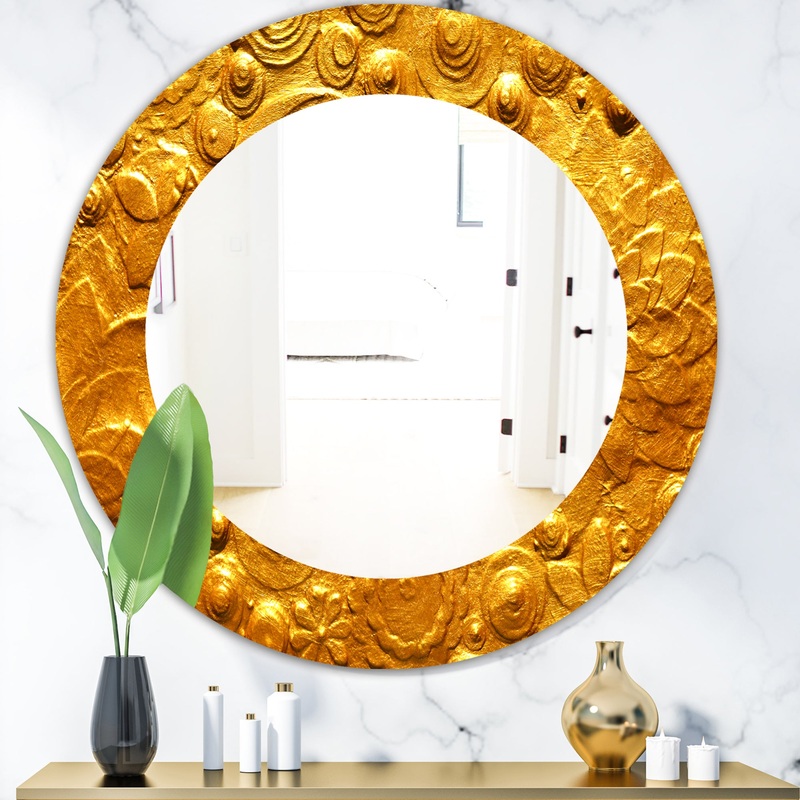 Yellow Moods 23 - Modern Mirror - Oval or Round Wall Mirror