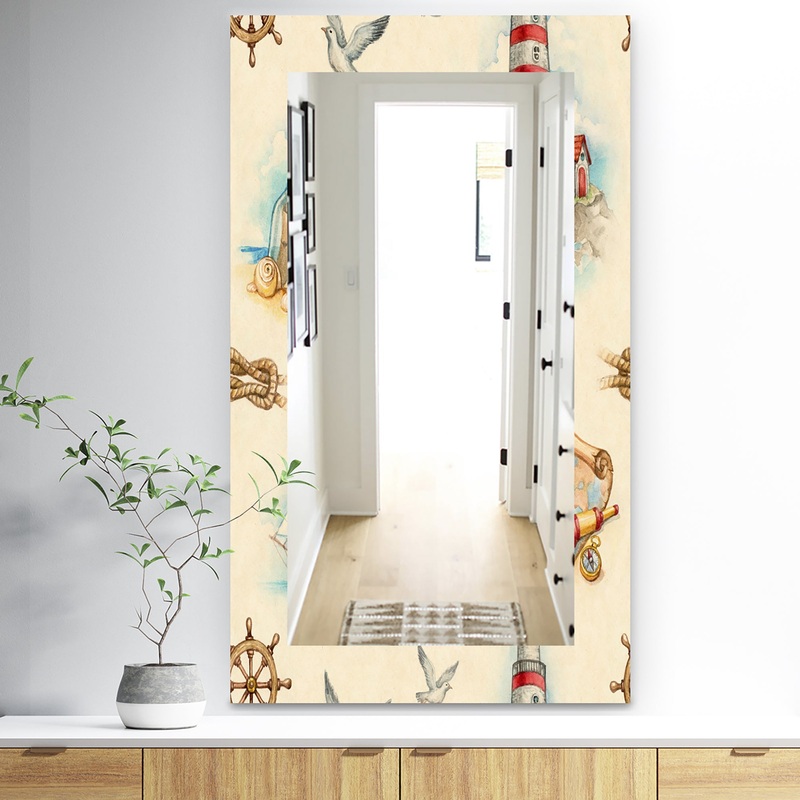 Watch Tower Binocular Sail Boat - Traditional Mirror - Frameless Vanity Mirror