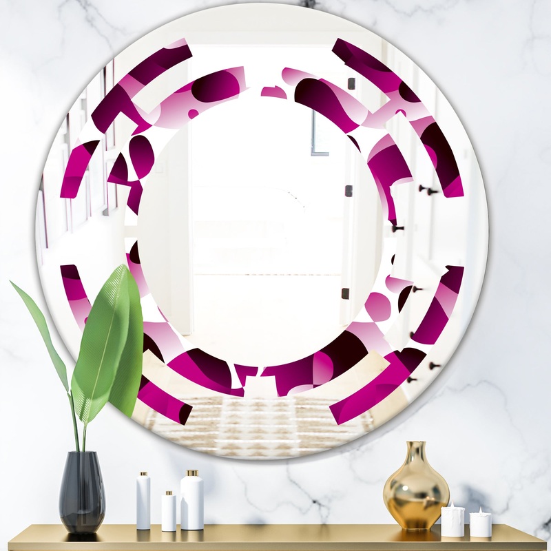Abstract Design Retro Pattern VI - Cottage Round or Oval Wall Mirror - Space