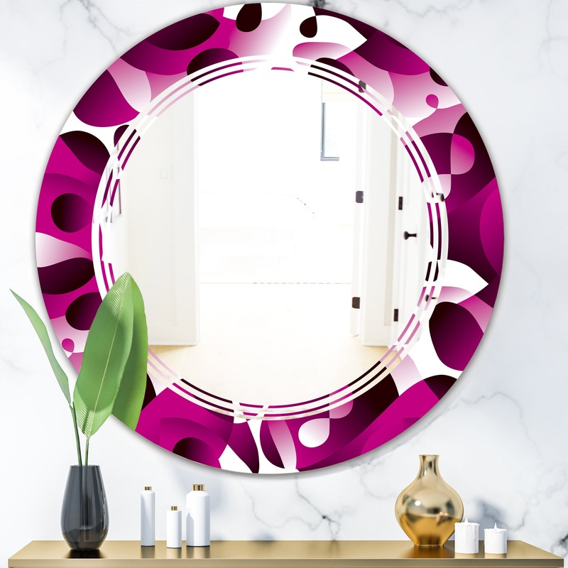 Abstract Design Retro Pattern VI - Cottage Round or Oval Wall Mirror - Triple C