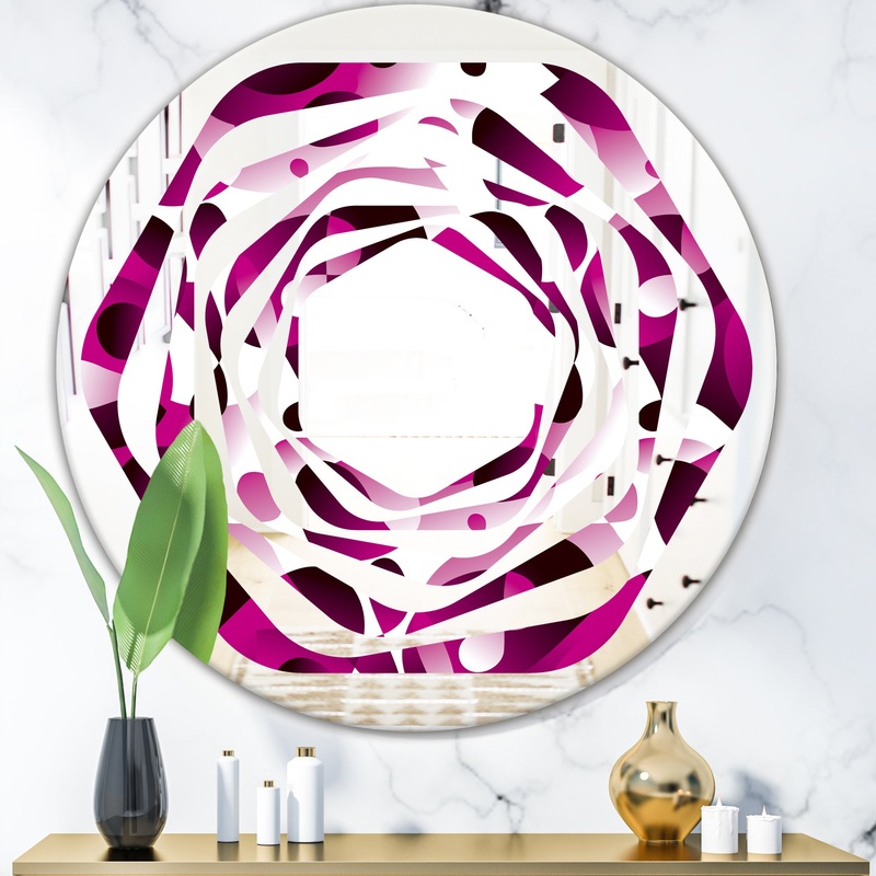 Abstract Design Retro Pattern VI - Cottage Round or Oval Wall Mirror - Whirl