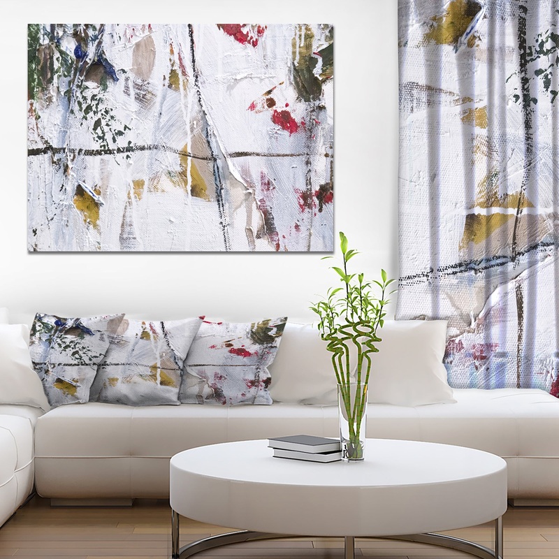 Abstract brushstrokes Painting - Contemporary Painting Print on Wrapped Canvas