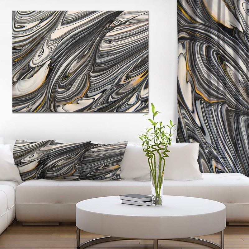 Abstract Gray and Black - Contemporary Painting Print on Wrapped Canvas