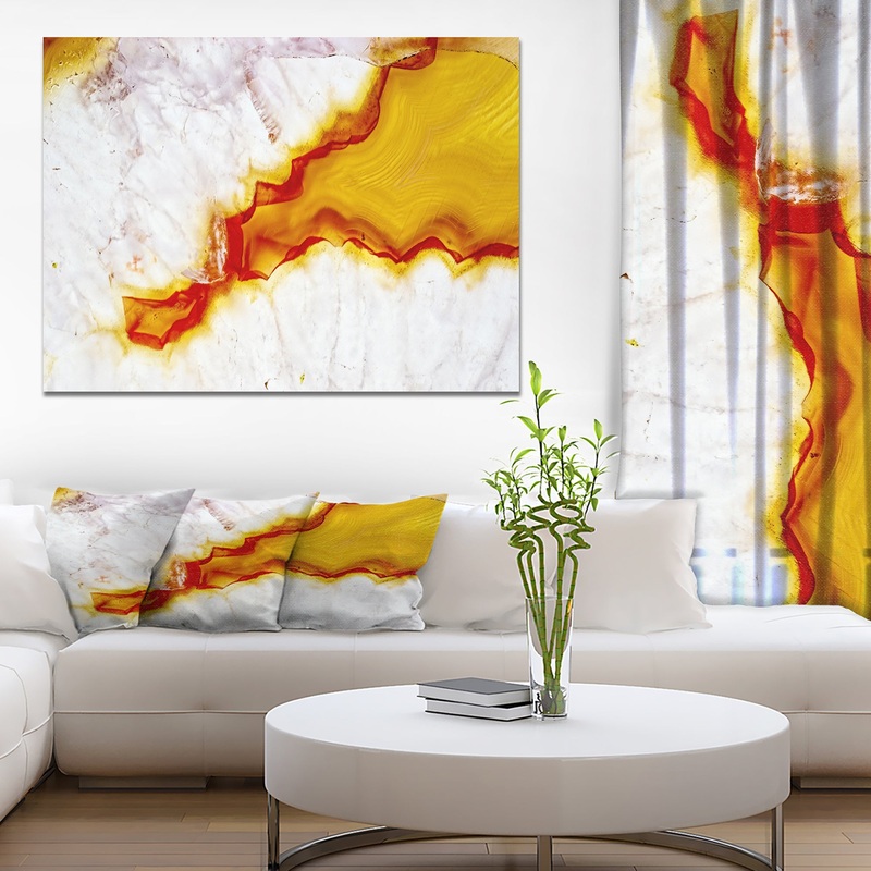 Agate with crystals macro - Stone Photographic on Wrapped Canvas
