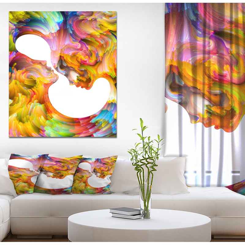 Virtual Paint - Abstract People Print on Wrapped Canvas