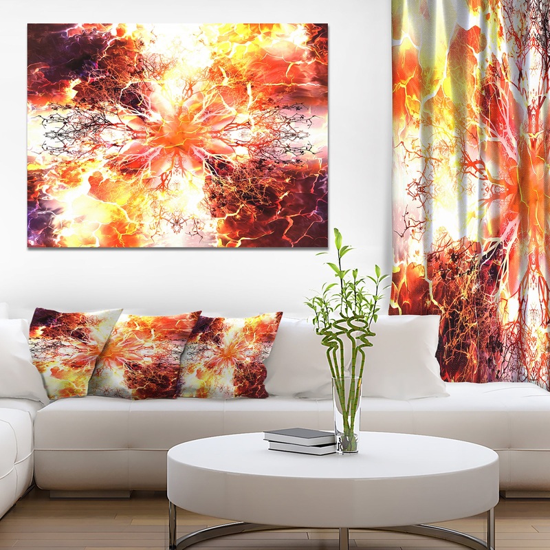 Yellow Tree Pattern Mandala - Abstract Art on Canvas