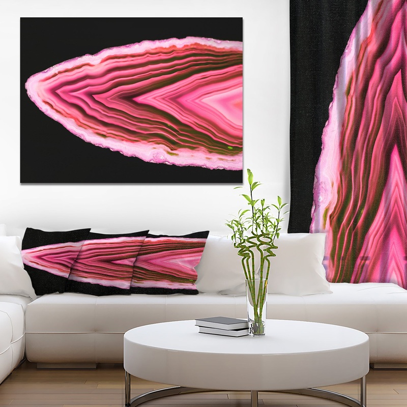 Agate Pink slices and texture - Stone Photographic on Wrapped Canvas