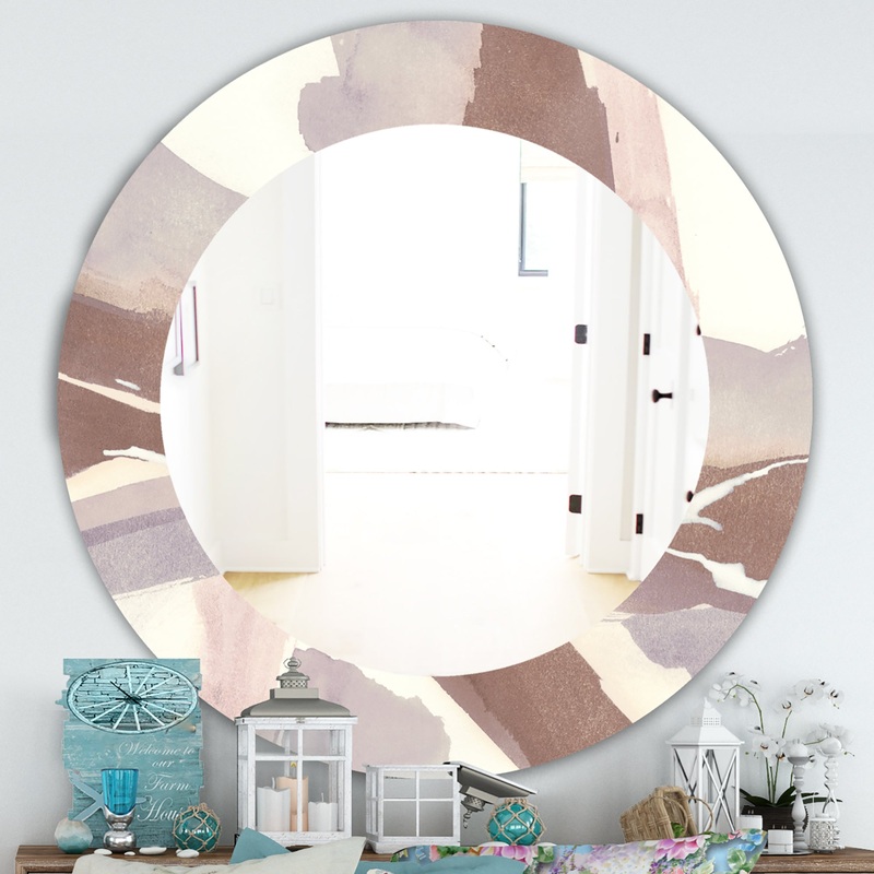 White and Placid I Blush - Traditional Mirror - Oval or Round Wall Mirror