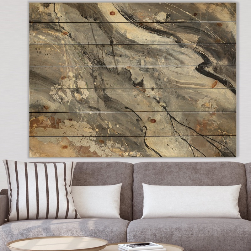 Fire and Ice Minerals II - Farmhouse Print on Natural Pine Wood