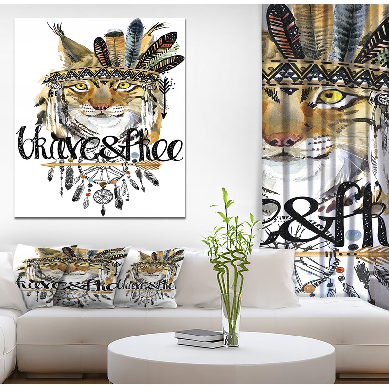Abstract Cat Watercolor Artwork - Animals kids Painting Print on Wrapped Canvas