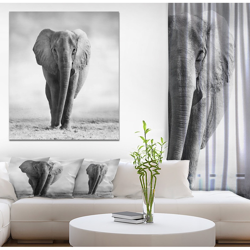 African Elephant in the Wild - Africa Animals Photography on Wrapped Canvas
