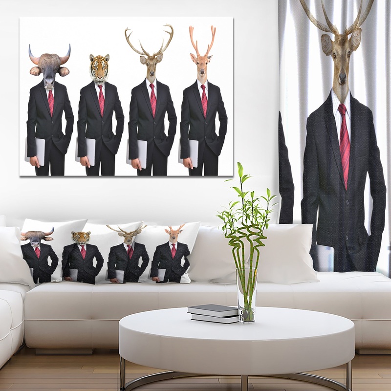 Animals in Americana Suit - Animals photography Print on Wrapped Canvas