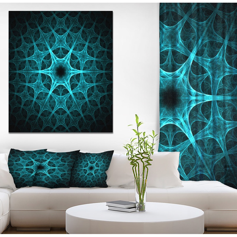 Abstract blue ice flower - Art on wrapped Canvas