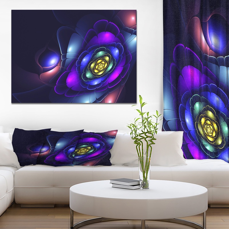 Abstract fractal flower Emerging from Abys - Art on wrapped Canvas