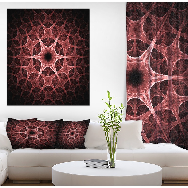 Abstract red thorn flower - Art on wrapped Canvas