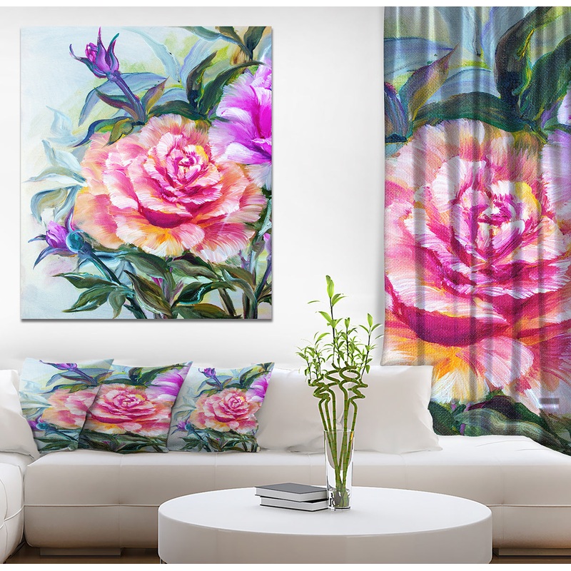 Yellow Roses - Floral Painting Print on Wrapped Canvas