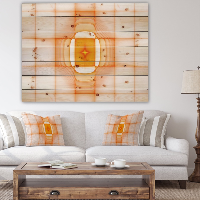 Yellow Thermal Infrared Visor - Abstract Print on Natural Pine Wood