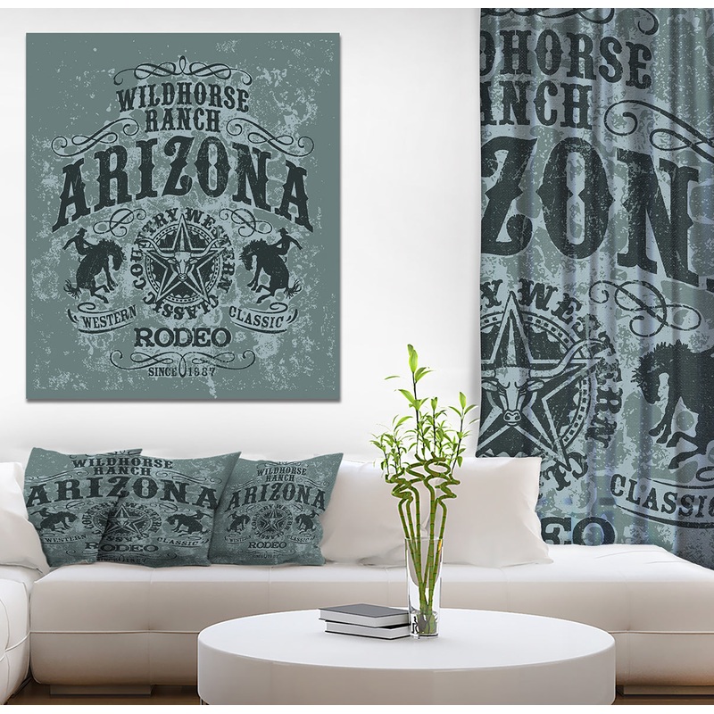 Arizona wild horse rodeo - Farmhouse Contemporary Art on wrapped Canvas