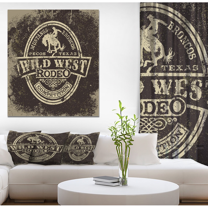 Wild west rodeo - Farmhouse Contemporary Art on wrapped Canvas