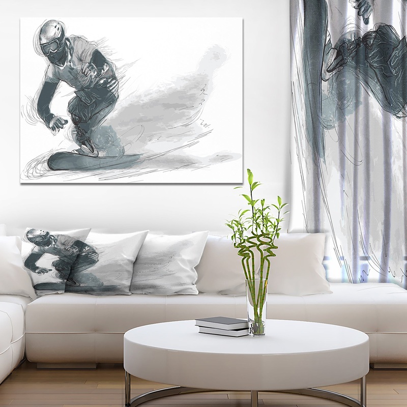 Athletes in Snowboarding - People Painting Print on Wrapped Canvas