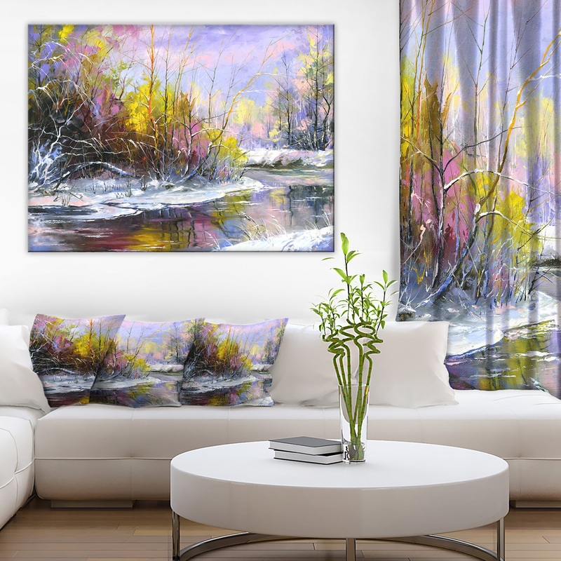 Autumn River - Landscape Canvas Art Print