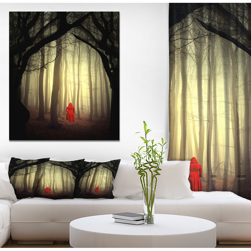 Woman in the enchanted forest - Forest People Photographic on wrapped Canvas